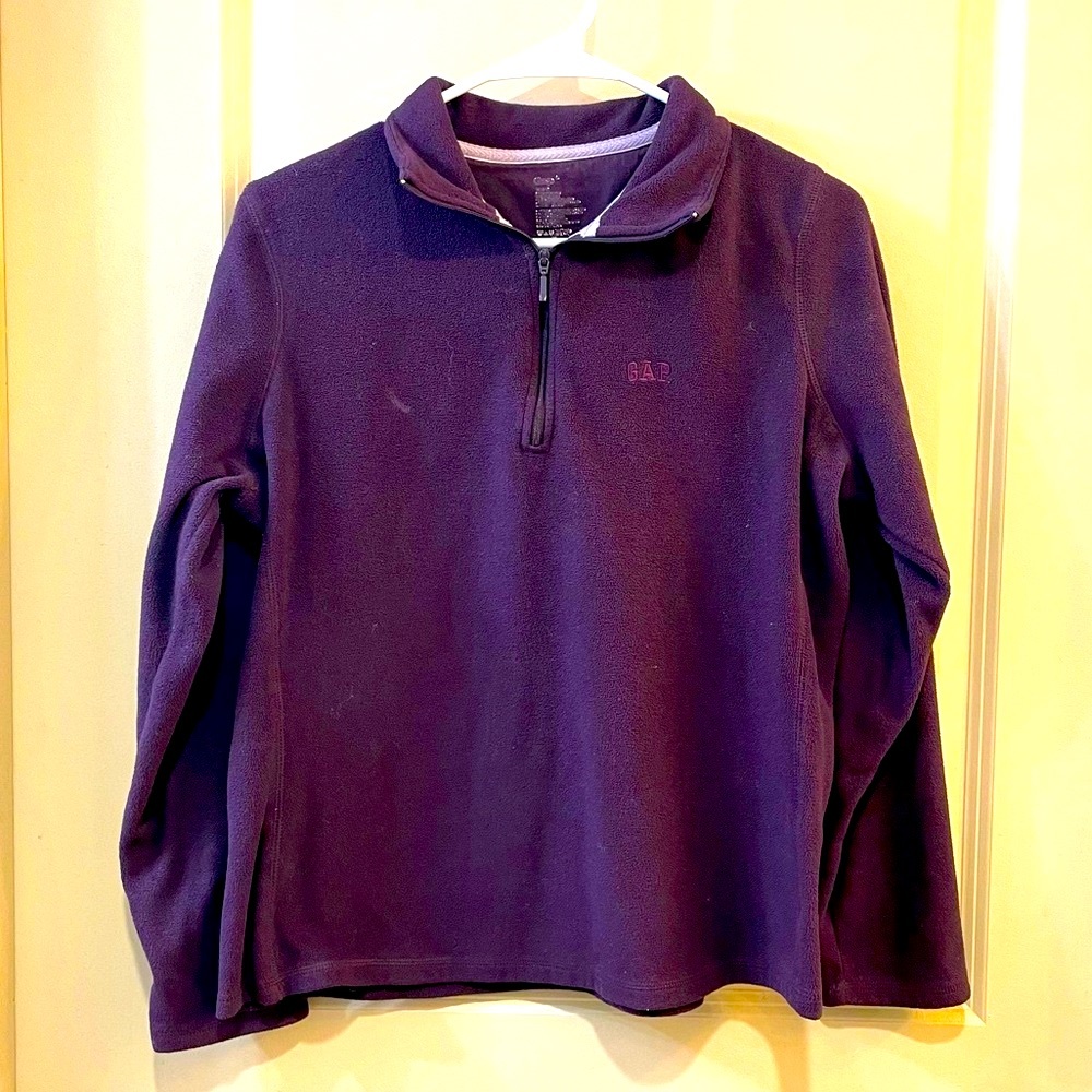 GAP deep purple quarter zip sweater